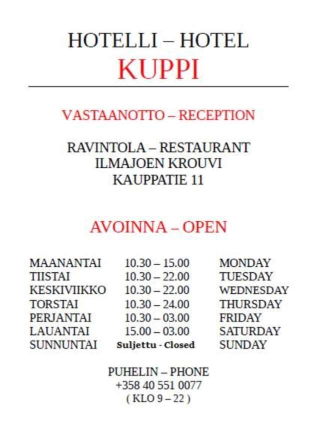 Отель Hotelli Kuppi Ilmajoki-4